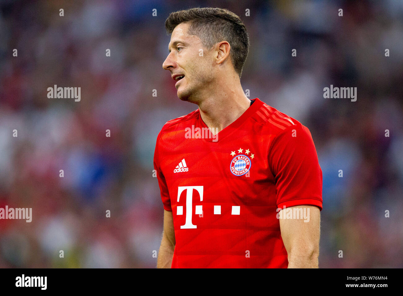Munich, Allemagne. 30 juillet, 2019. Robert Lewandowski (# 9, M). Le soccer, le Bayern Munich (M) - Fenerbahce Istanbul (FBI) 6 : 1, Audi Cup 2019, demi-finales, le 30/07/2019 à Muenchen/ALLIANZARENA/Allemagne. ¬ | Conditions de crédit dans le monde entier : dpa/Alamy Live News Banque D'Images
