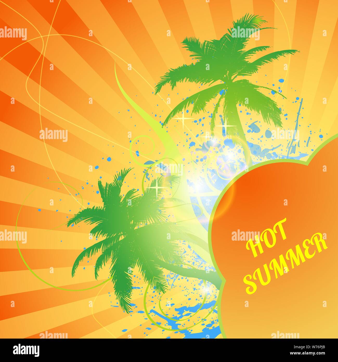 Palmier hot summer abstract background Illustration de Vecteur