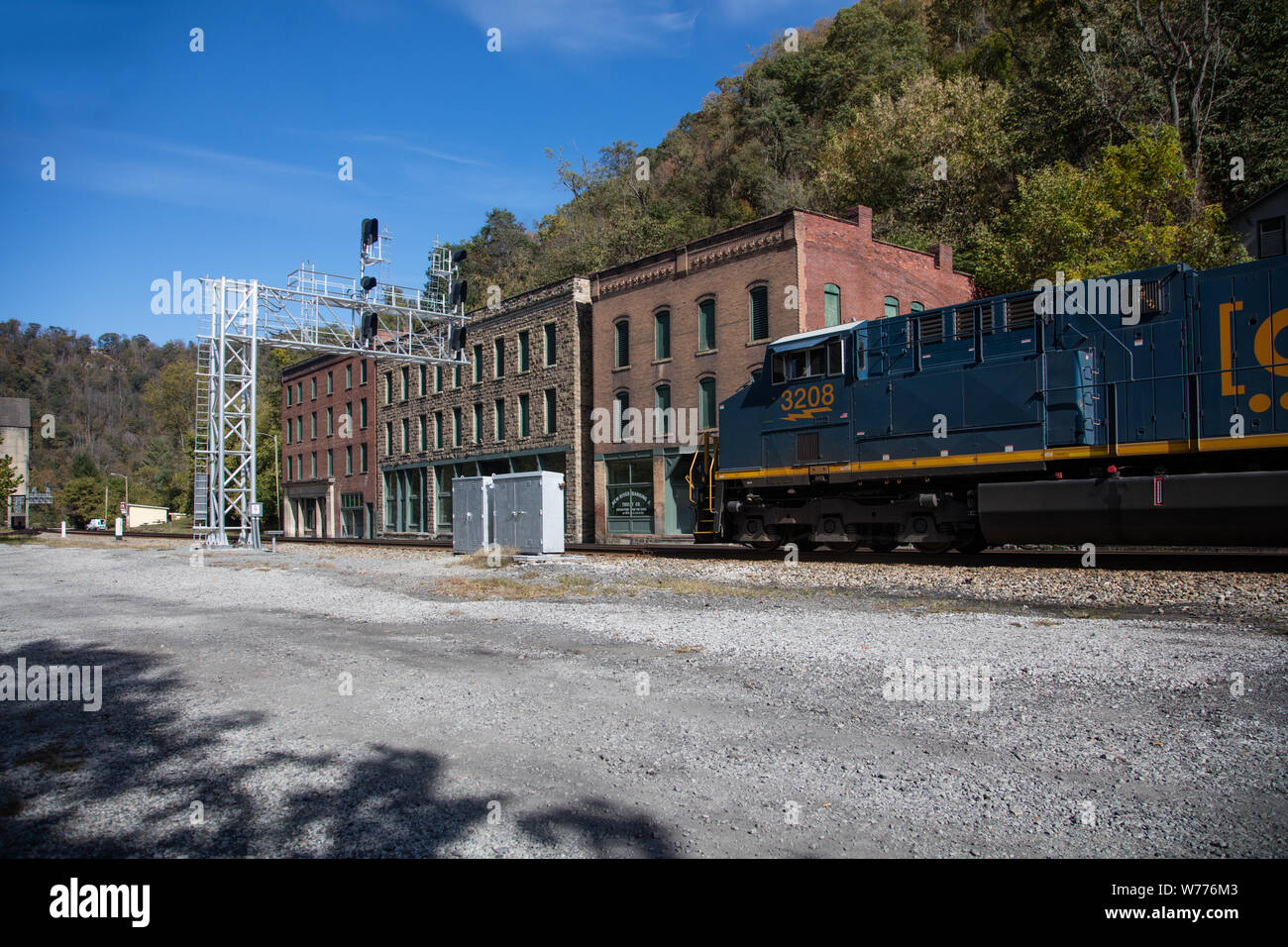 Chesapeake & Ohio un train de charbon de fer, une des approches Thurmond déserte la plupart du vieux charbon des Appalaches en Virginie de l'Ouest ville Description physique : 1 photographie : numérique, tiff, la couleur. Notes : l'achat ; Carol M. Highsmith Photographie, Inc. ; 2015 ; PP/DLC (2015:055). ; Banque D'Images