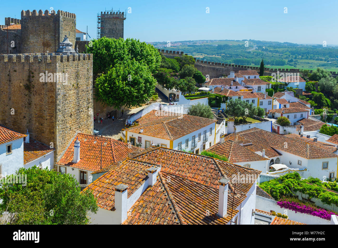 Château d'Obidos et ville médiévale, Obidos, Leiria, Portugal, Estremadura District Banque D'Images