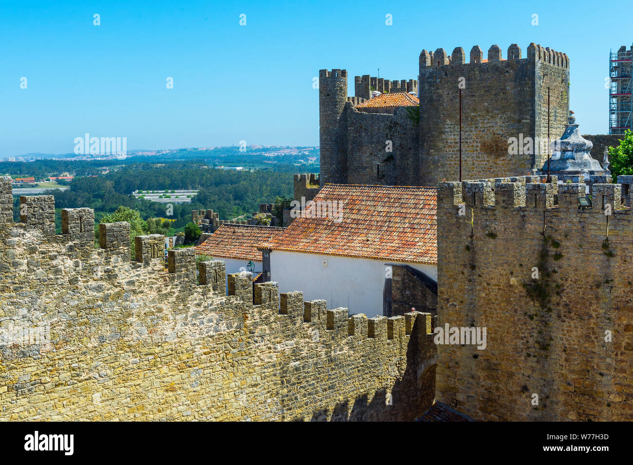 Château d'Obidos et ville médiévale, Obidos, Leiria, Portugal, Estremadura District Banque D'Images