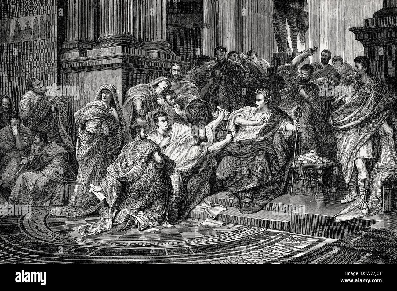 La mort de Caius Julius Caesar, 100 - 44 avant J.-C., homme d'état Romain Banque D'Images