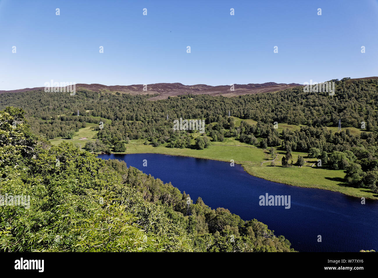 Imprimeur de la vue sur le Loch Tummel - Perth, Ecosse, Royaume-Uni Banque D'Images