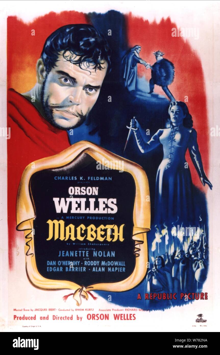 ORSON WELLES, JEANETTE NOLAN POSTER, Macbeth, 1948 Banque D'Images