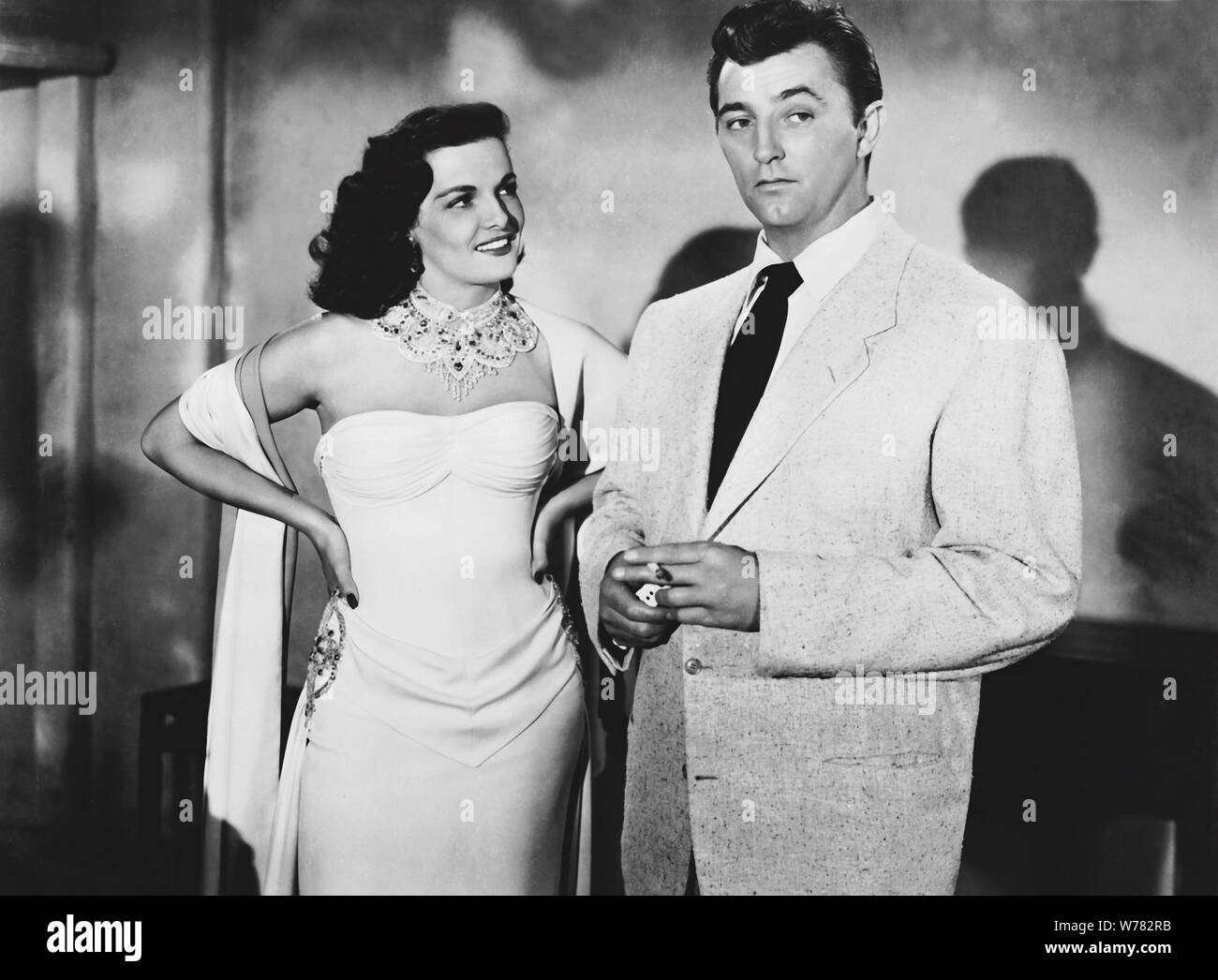 JANE RUSSELL, Robert Mitchum, MACAO, 1952 Banque D'Images
