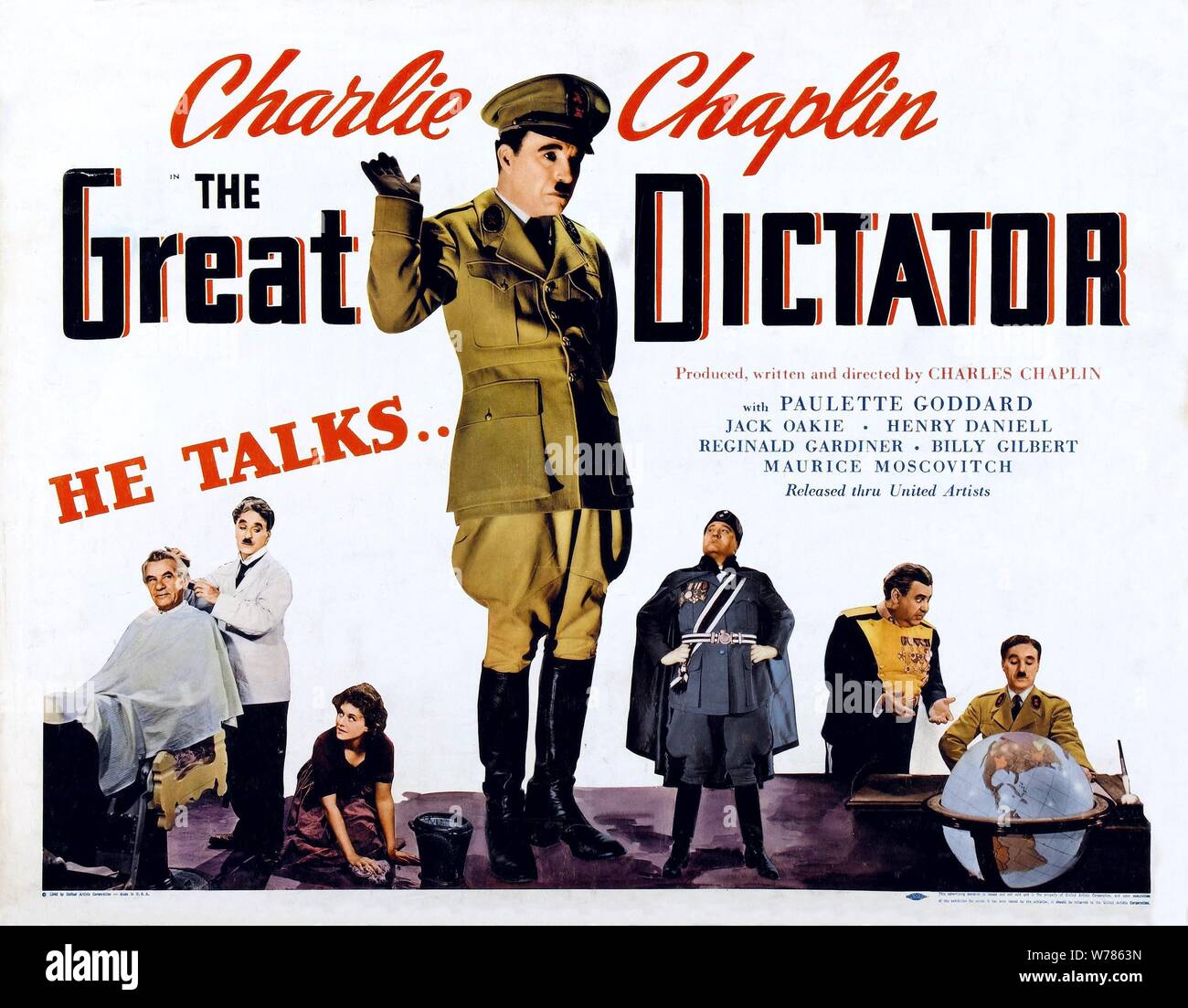L'affiche de Charles Chaplin, le dictateur, 1940 Banque D'Images