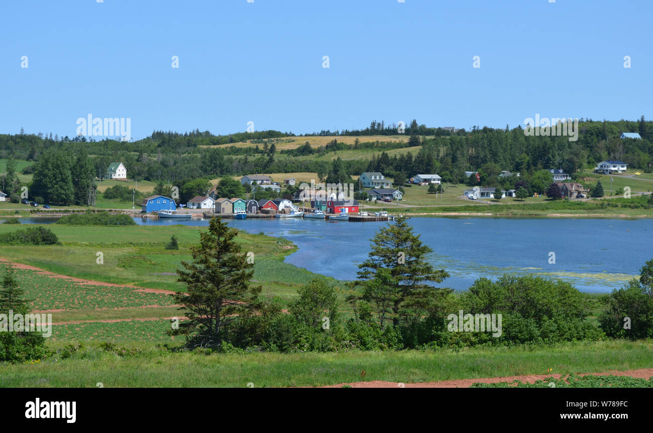 L'été à l'Île du Prince Édouard : Rivière des Français de l'Hostetter Panorama Banque D'Images