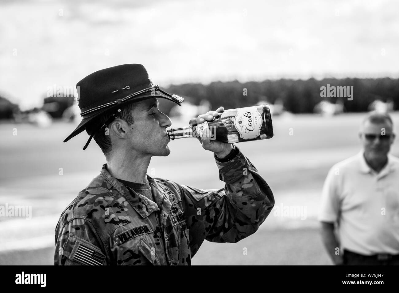 Dernier vol pour l'hélicoptère de l'armée américaine aviateurs. Banque D'Images