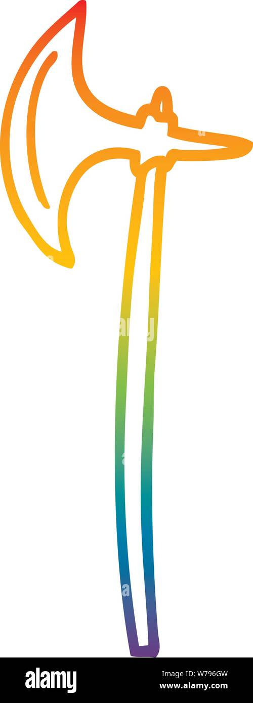 La ligne de gradient dimensions d'un dessin animé hache médiévale Image ...
