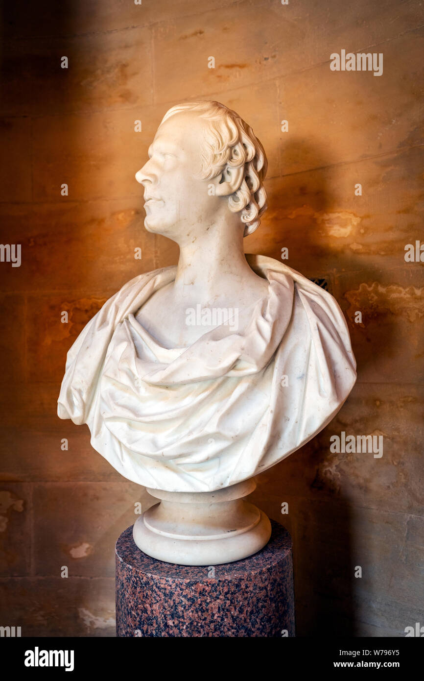 Buste de Robert Burns, le poète écossais, dans le Burns Monument Musée, Alloway, Ayr, Ayrshire, Ecosse, Banque D'Images