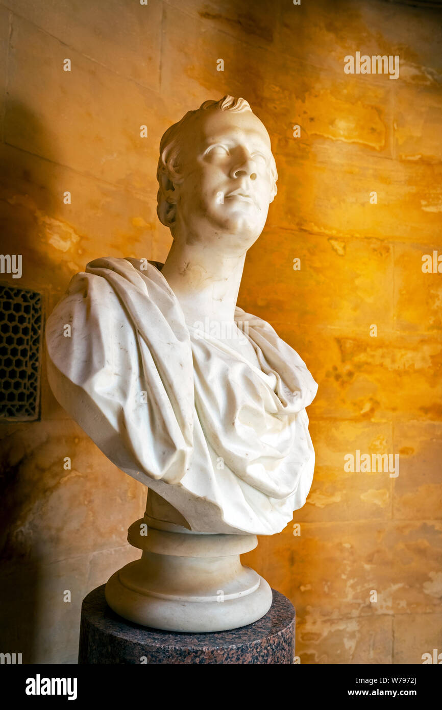Buste de Robert Burns, le poète écossais, dans le Burns Monument Musée, Alloway, Ayr, Ayrshire, Ecosse, Banque D'Images