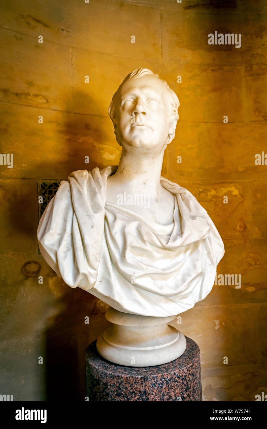 Buste de Robert Burns, le poète écossais, dans le Burns Monument Musée, Alloway, Ayr, Ayrshire, Scotland Banque D'Images