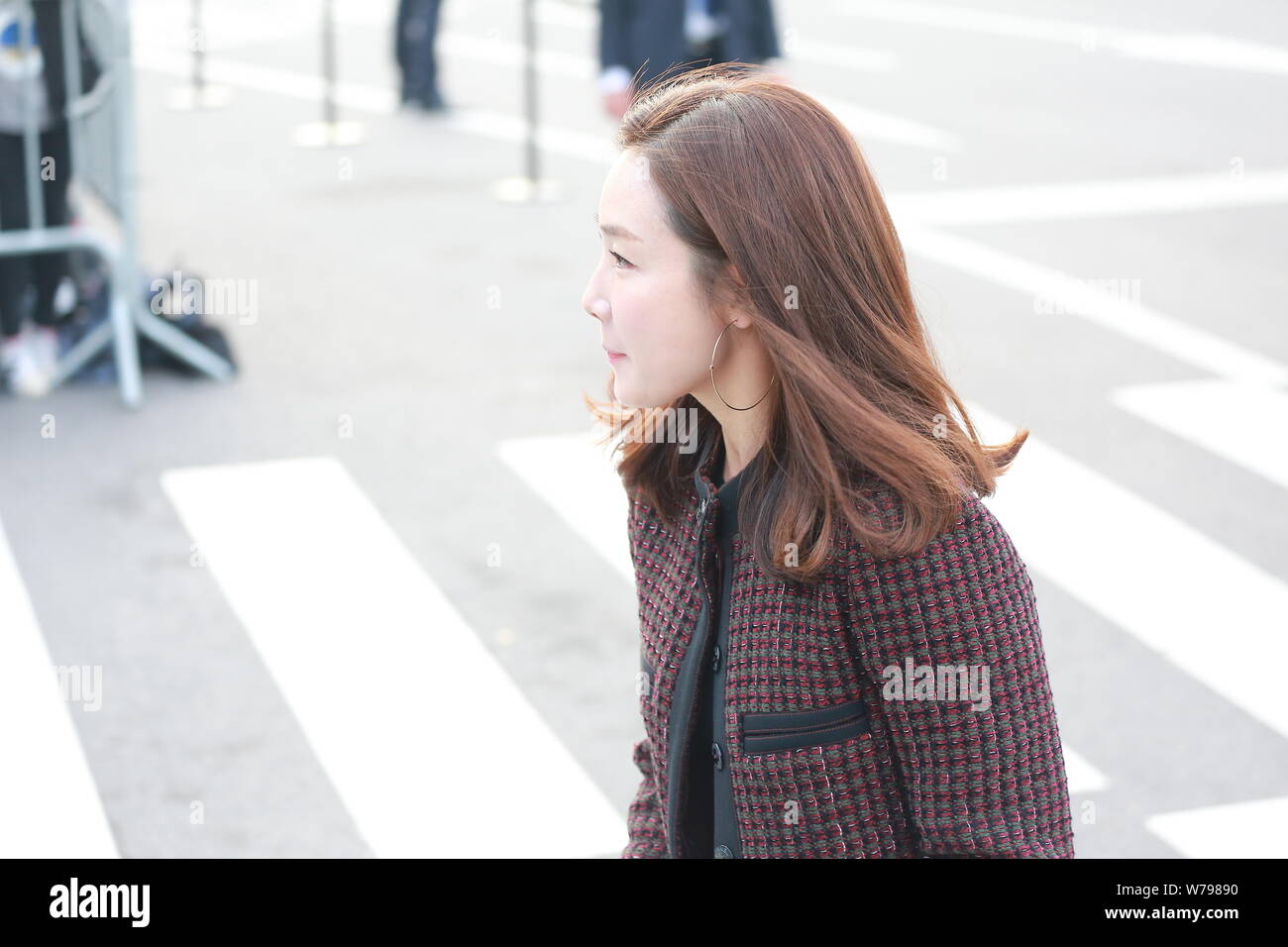 L'actrice sud-coréenne Choi Ji-woo arrive pour la cérémonie de mariage de l'actrice Song Hye-kyo et l'acteur Song Joong-ki à Séoul, Corée du Sud, 31 octobre 20 Banque D'Images