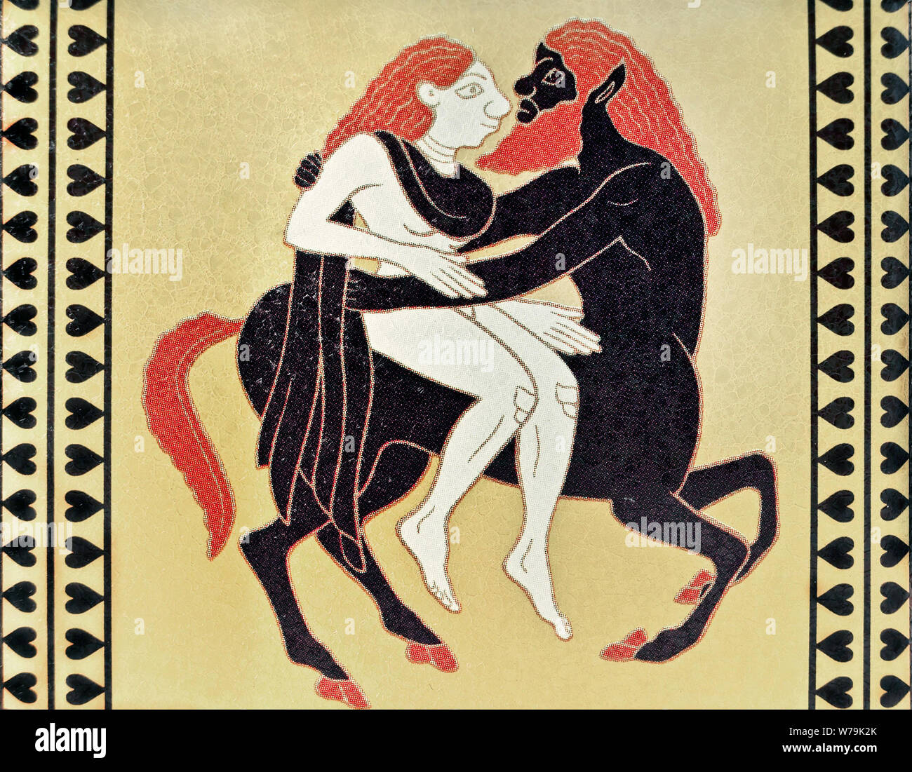Centaur avec femme ; fragment de papyrus Banque D'Images