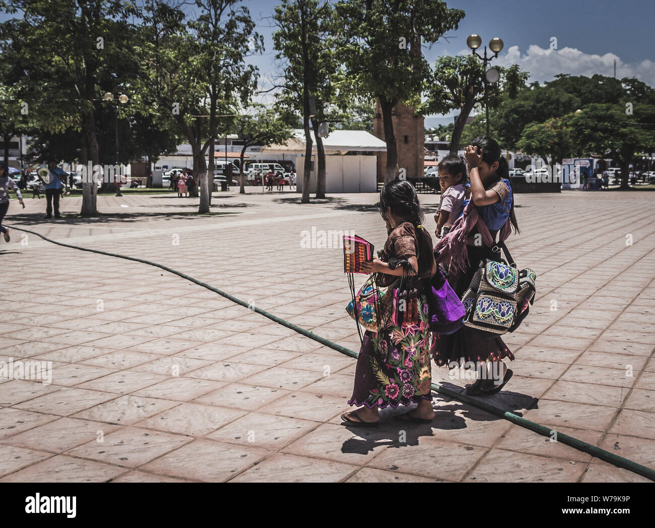 Chiapa de Corzo, Chiapas / Mexique - 21/07/2019 : les femmes autochtones vendant artisanat à Chiapa de Corzo Chiapas Mexique Banque D'Images