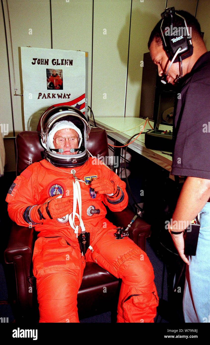 Et l'astronaute John Glenn, premier Américain en orbite autour de la Terre Banque D'Images