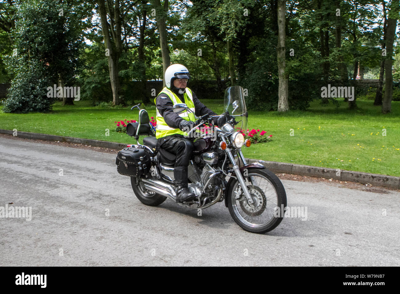 N506DMG moto Yamaha, vintage motors and collectibles 2019 ; Lytham Hall show, transport véhicules motos collection d'antan. Banque D'Images
