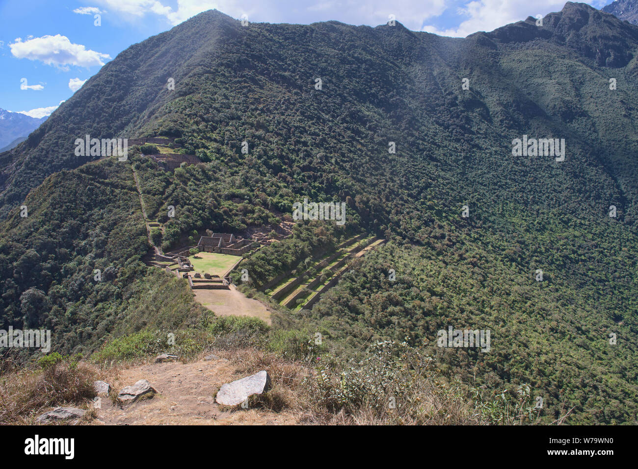 À l'incroyable sur ruines Inca Choquequirao, l 'autre' Machu Picchu, Santa Teresa, Apurimac, Pérou Banque D'Images