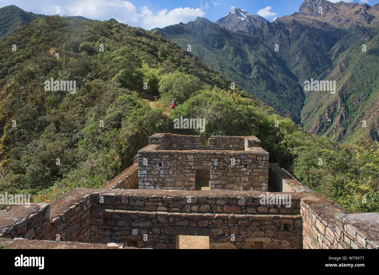 Explorer les ruines Inca Choquequirao incroyable, le Machu Picchu, 'autres' Santa Teresa, Apurimac, Pérou Banque D'Images