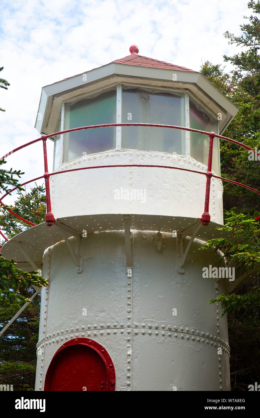 Cow Head Lighthouse le long sentier du phare de Cow Head, Cow Head, Terre-Neuve et Labrador, Canada Banque D'Images