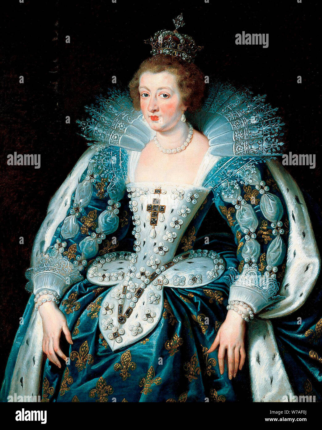 Portrait d'Anne d'Autriche, reine de France (1601-1666) - Peter Paul Rubens, vers 1625 Banque D'Images