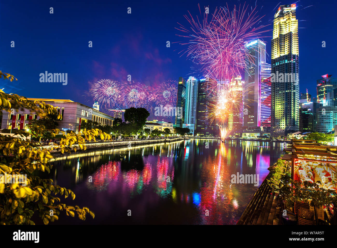 Parade de la fête nationale de Singapour 2019 NPD à la rivière Banque D'Images Parade de la fête nationale de Singapour 2019 NPD à la rivière Banque D'Images