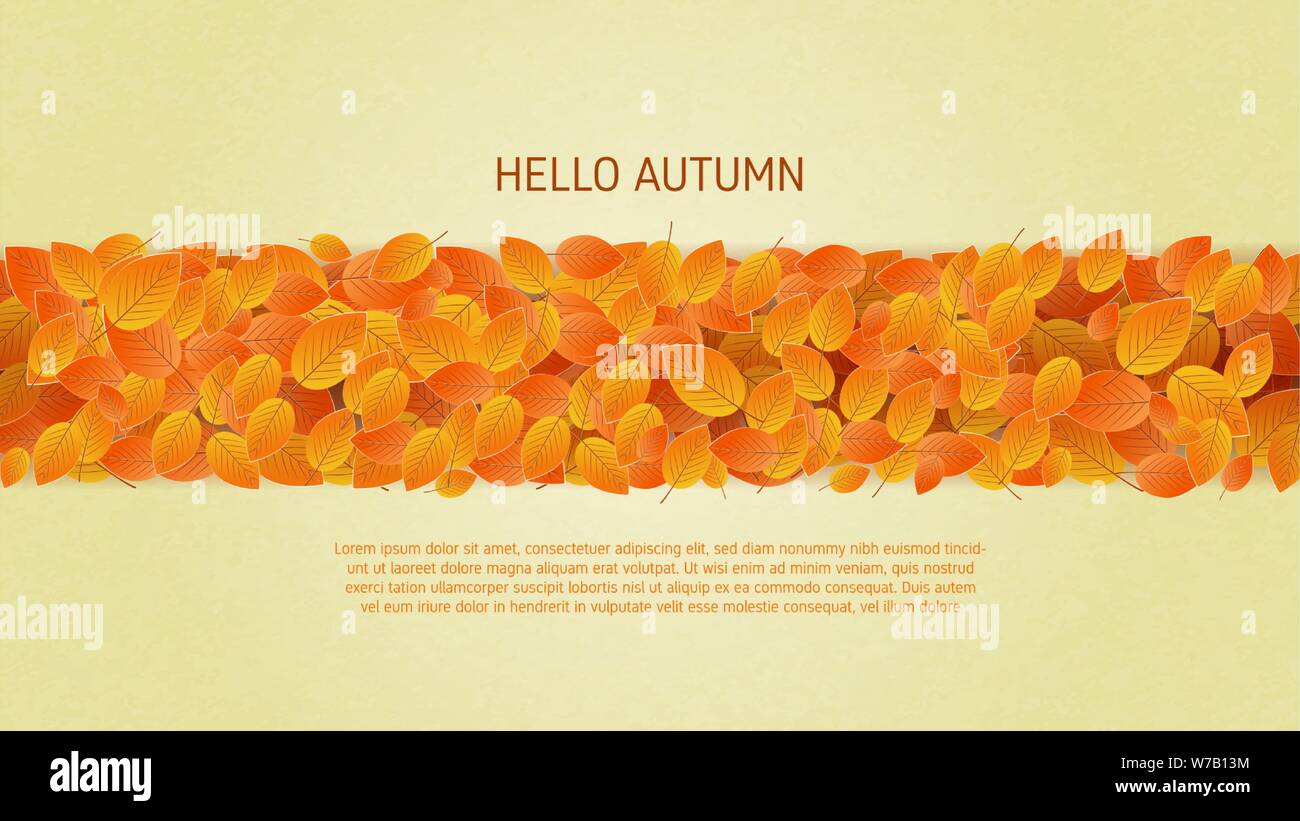 Feuilles d'automne en arrière-plan modèle de coupe de papier. Vector illustration design pour poster, bannière, modèle, dépliant, brochure, papier peint, l'affichage publicitaire. Illustration de Vecteur