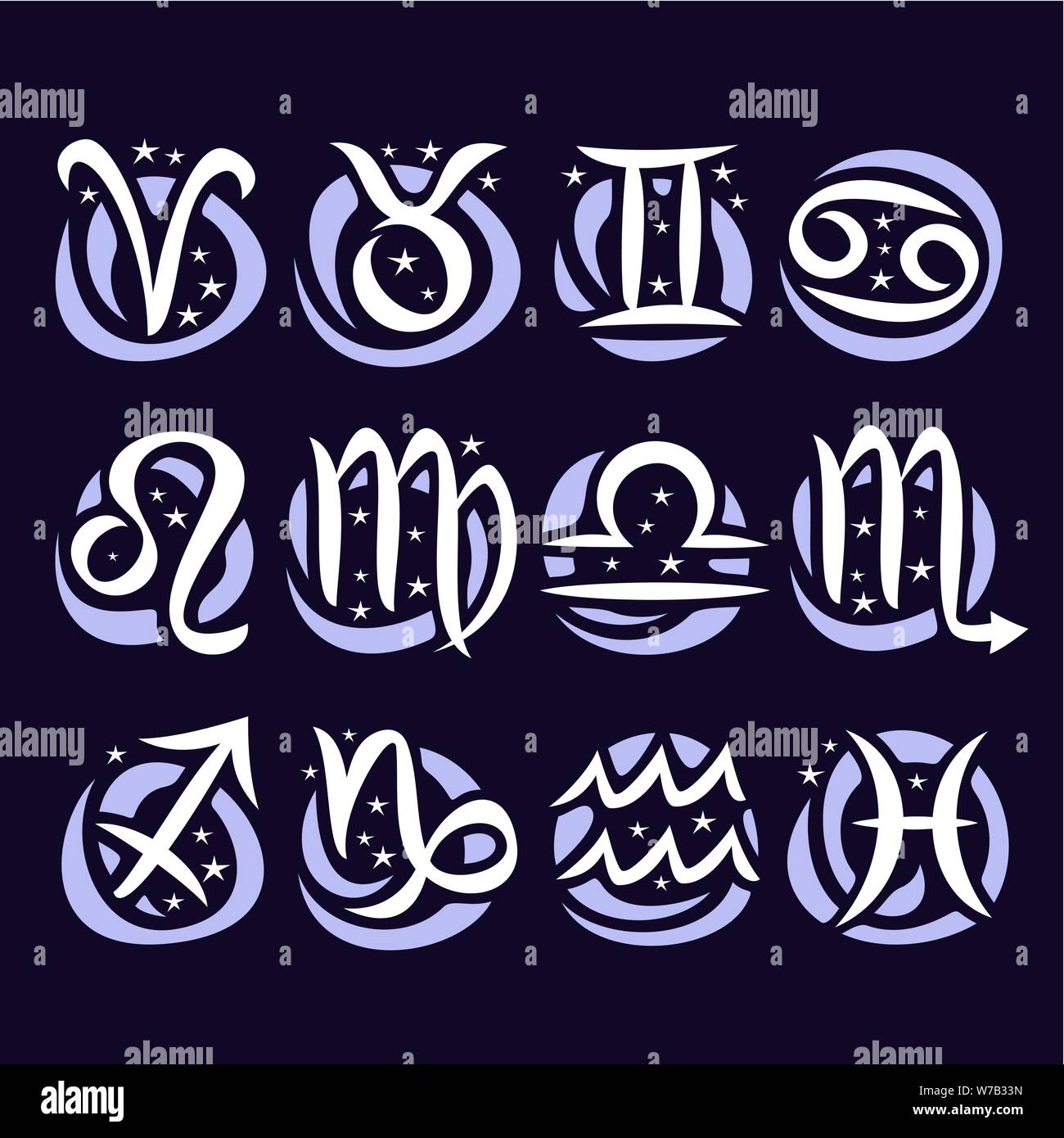 Vector set de signes du Zodiaque Illustration de Vecteur