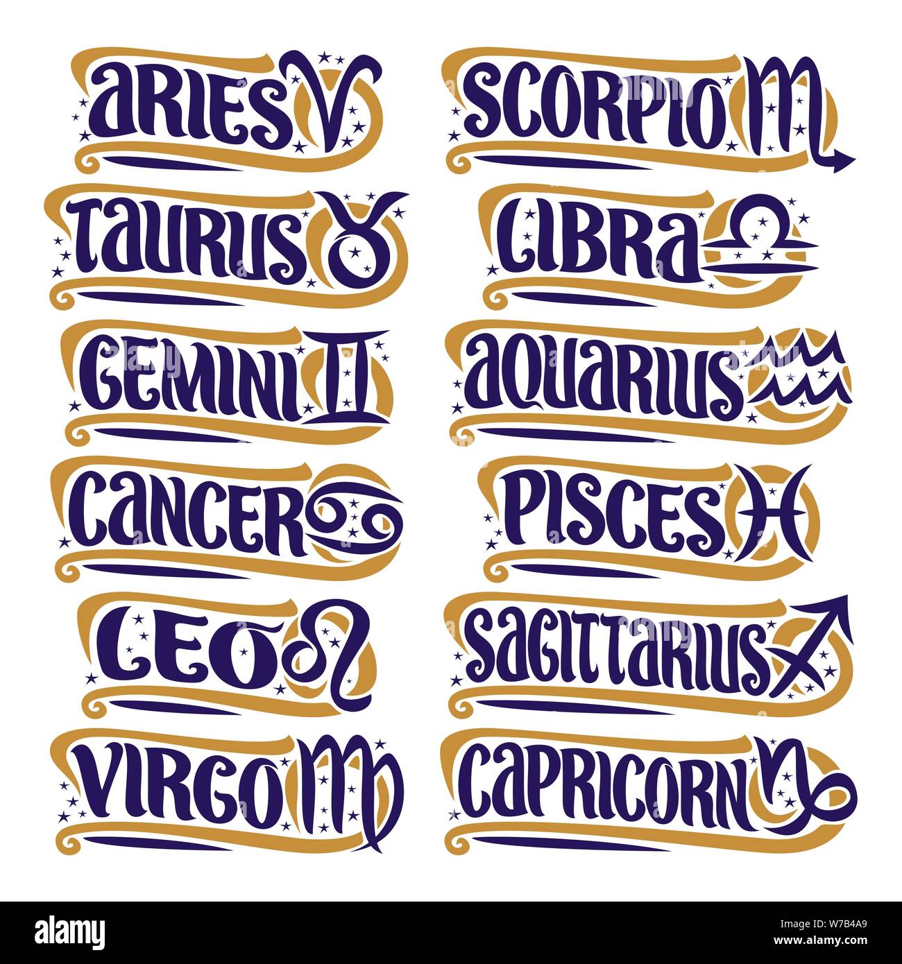 Vector set de signes du Zodiaque Illustration de Vecteur