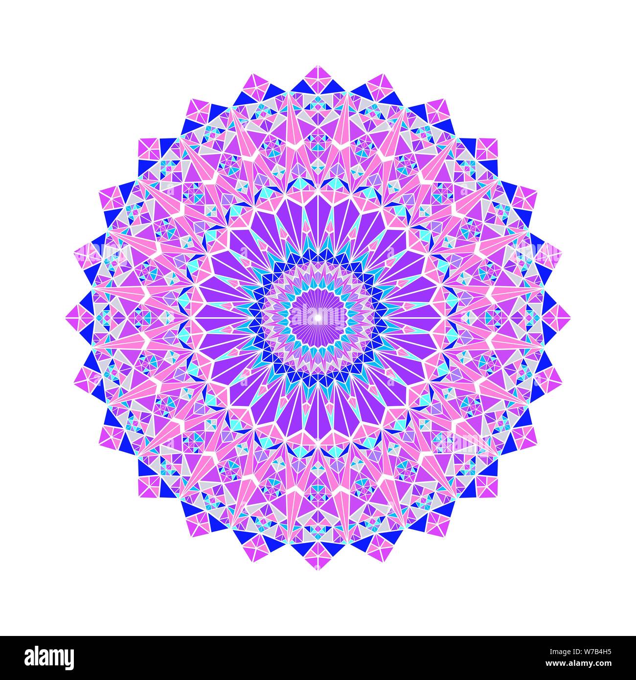 Orné de carreaux colorés rond triangle ornement mandala - ornement circulaire polygonal vector illustration Illustration de Vecteur