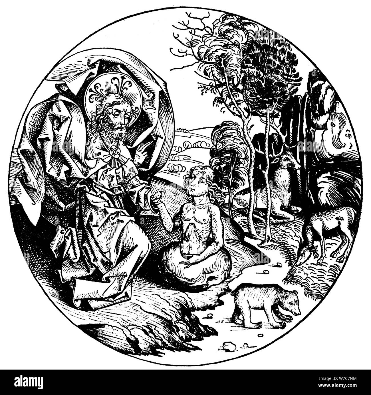 Le sixième jour de la création, 1493. Artiste : Inconnu Banque D'Images
