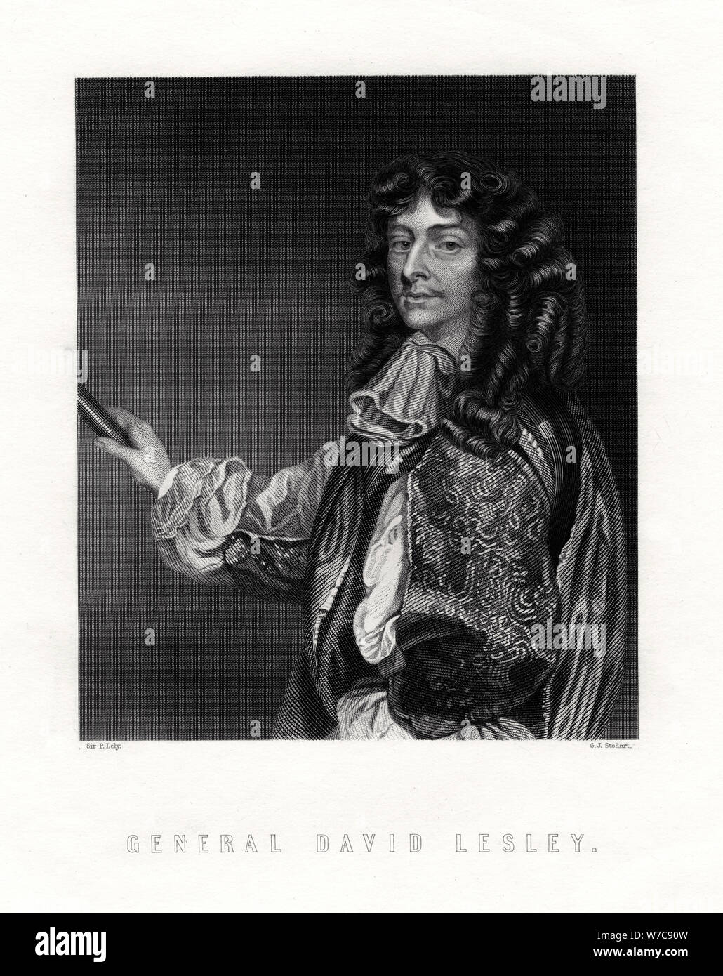 David Leslie, Seigneur Newark, officier de cavalerie et un général dans la Guerre Civile Anglaise, 19ème siècle. Artiste : George J Stodart Banque D'Images