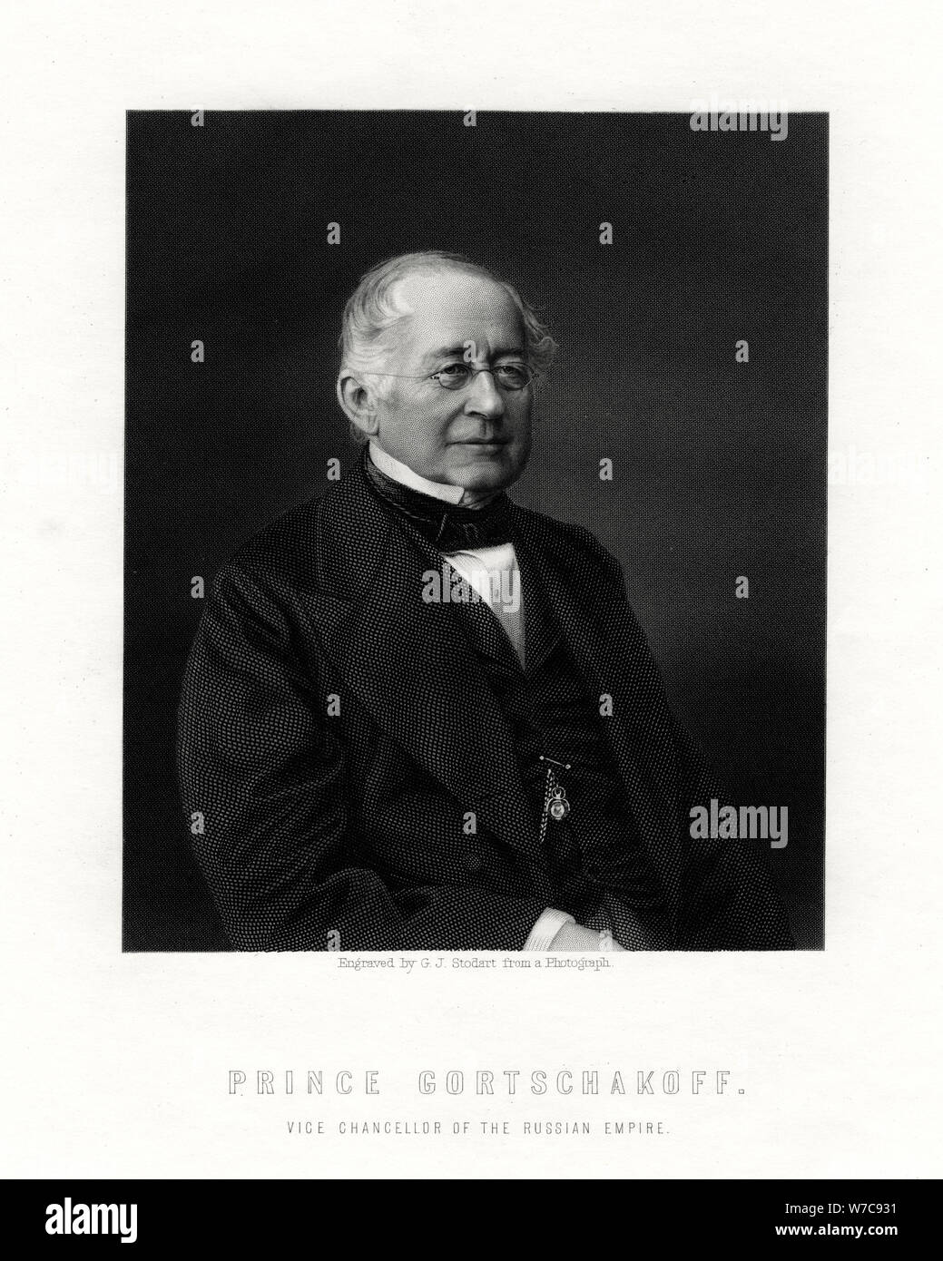 Prince Gorchakov, diplomate russe, 19e siècle. Artiste : George J Stodart Banque D'Images