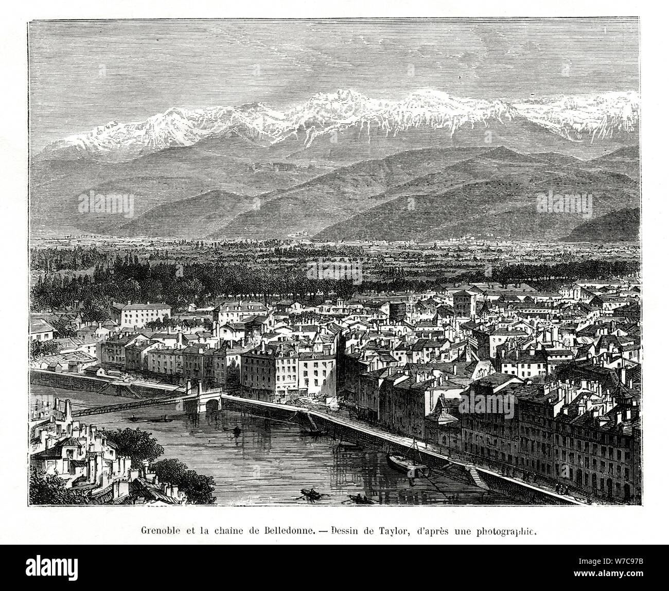 Grenoble à partir de la chaîne de Belledonne, France, 1886. Artiste : Inconnu Banque D'Images