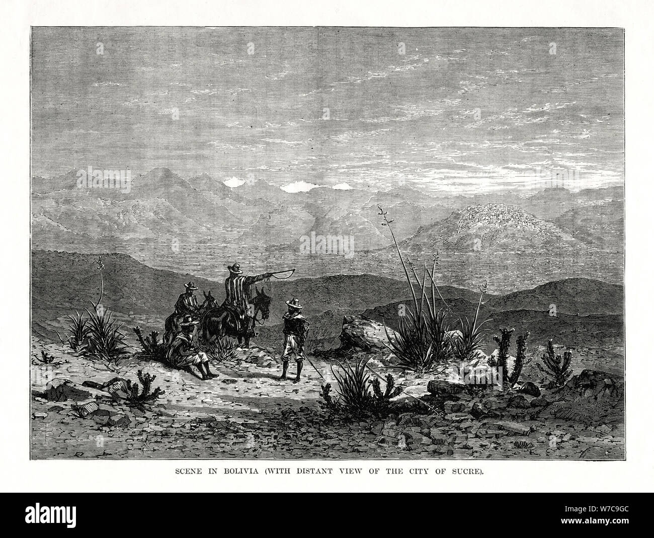 Scène dans la Bolivie, 1877. Artiste : Inconnu Banque D'Images