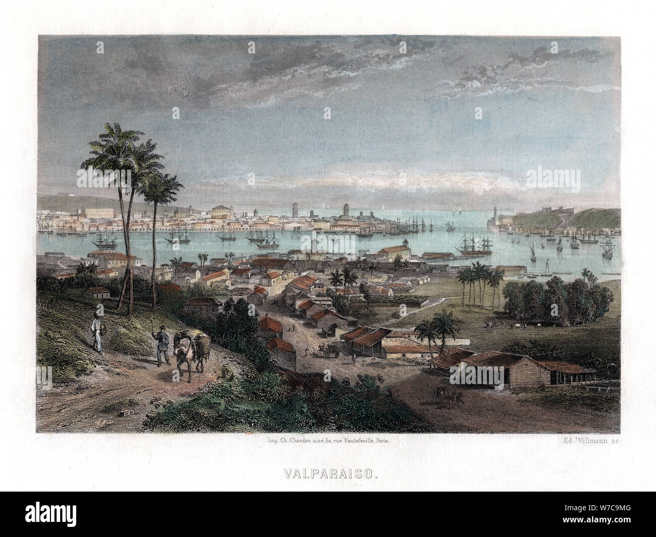 Valparaiso, Chili, 1840. Artiste : Edward Willmann Banque D'Images