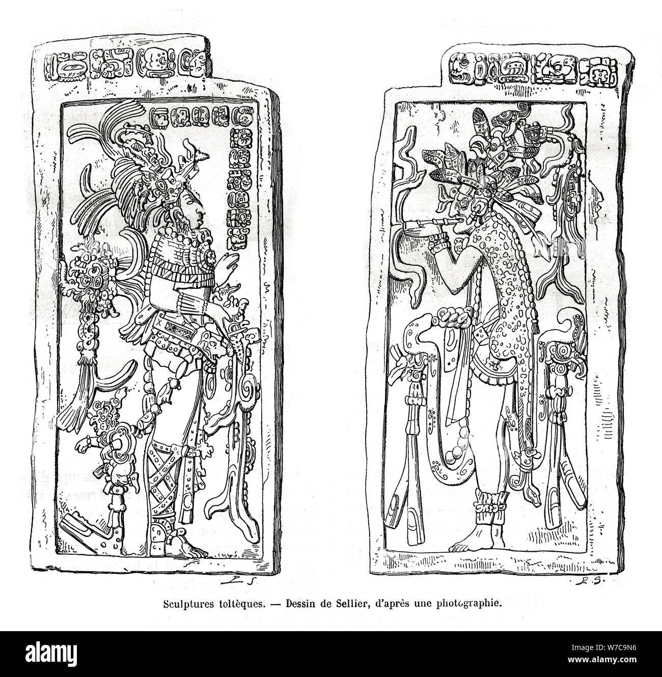 Sculptures toltèque', 'Le Mexique, 19e siècle. Artiste : Inconnu Banque D'Images