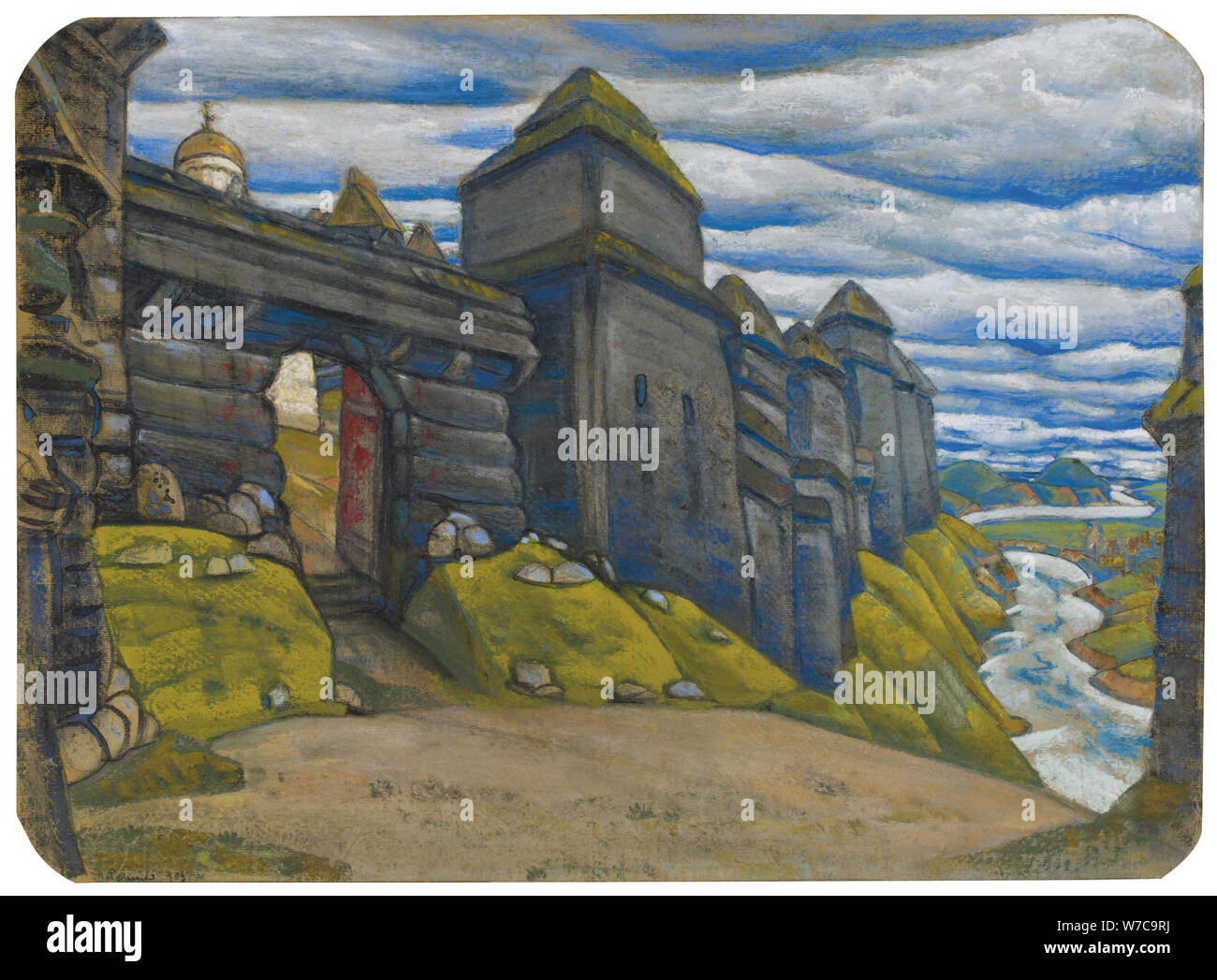 Mise en scène pour l'opéra le Prince Igor par A. Borodin. Artiste : Roerich, Nicholas (1874-1947) Banque D'Images