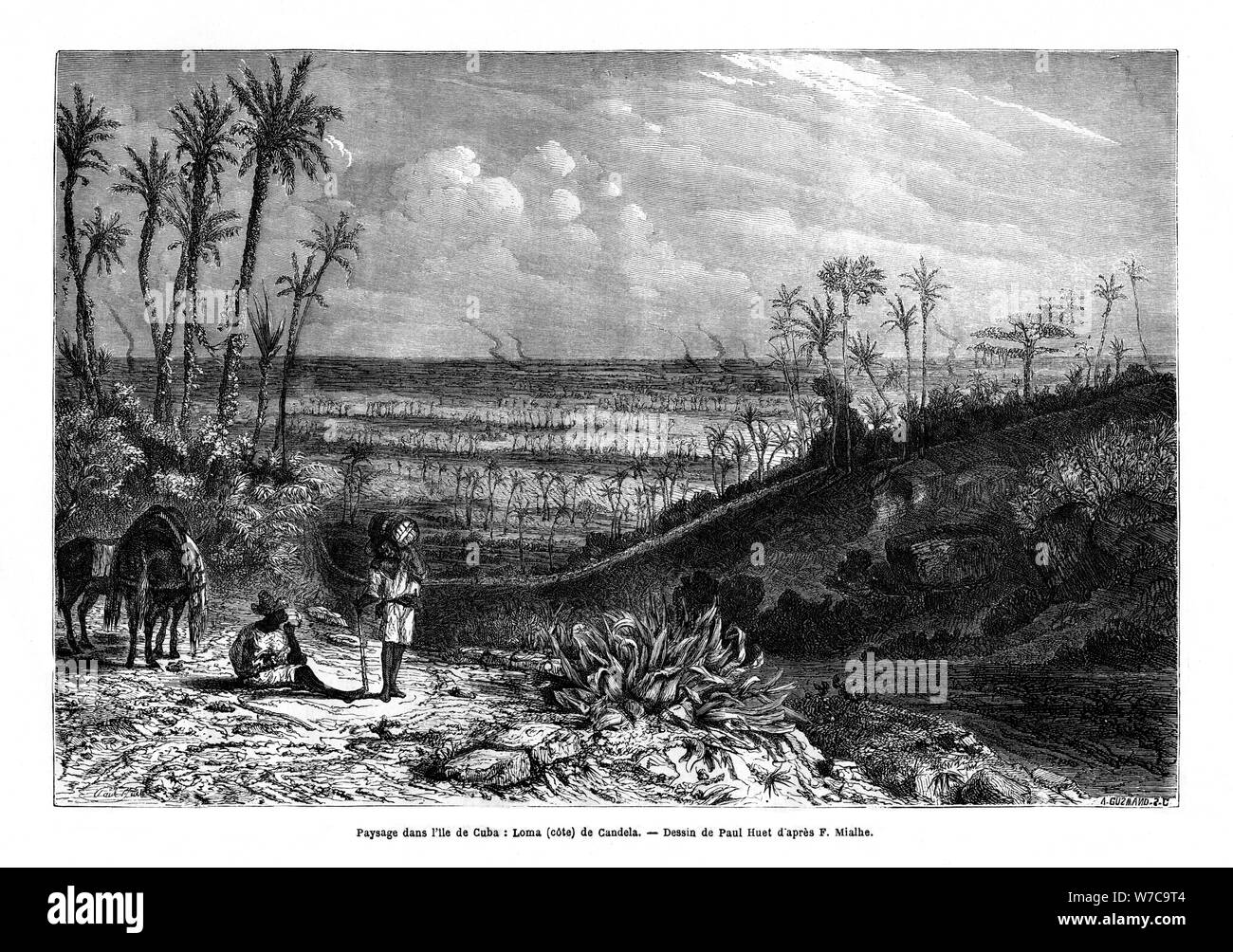 Paysage dans l'île de Cuba, 1859. Artiste : Paul Huet Banque D'Images