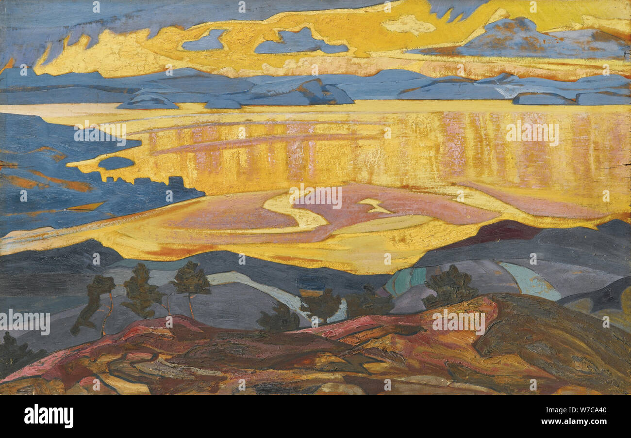 Avant la pluie, 1916-1918. Artiste : Roerich, Nicholas (1874-1947) Banque D'Images