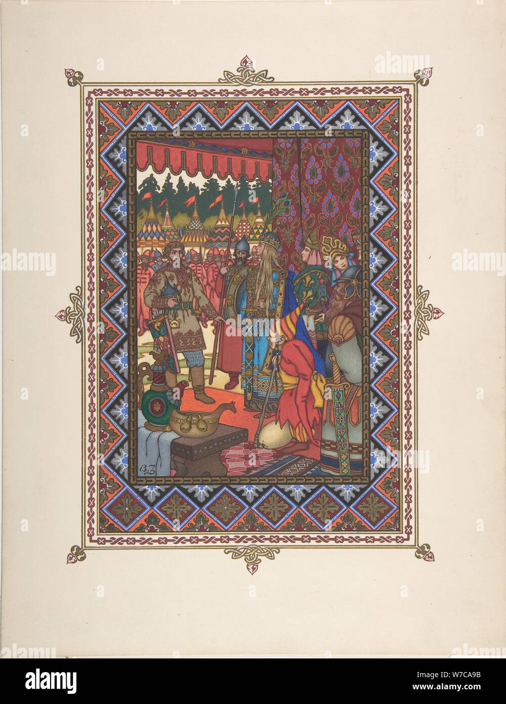 Illustration pour le conte de fées Marya Morevna, ch. 1925. Artiste : Zvorykin, Boris Vasilievich (1872-après 1935) Banque D'Images