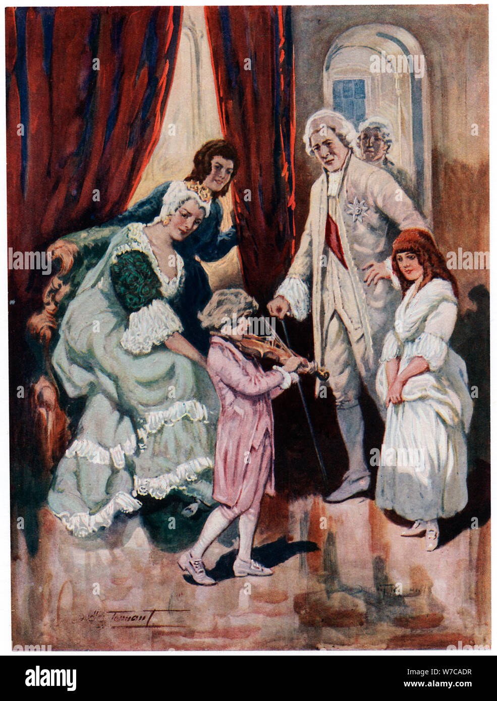 'Mozart gagne le coeur de l'image' c1763 (début 20e siècle). Artiste : C Dudley Tennant Banque D'Images