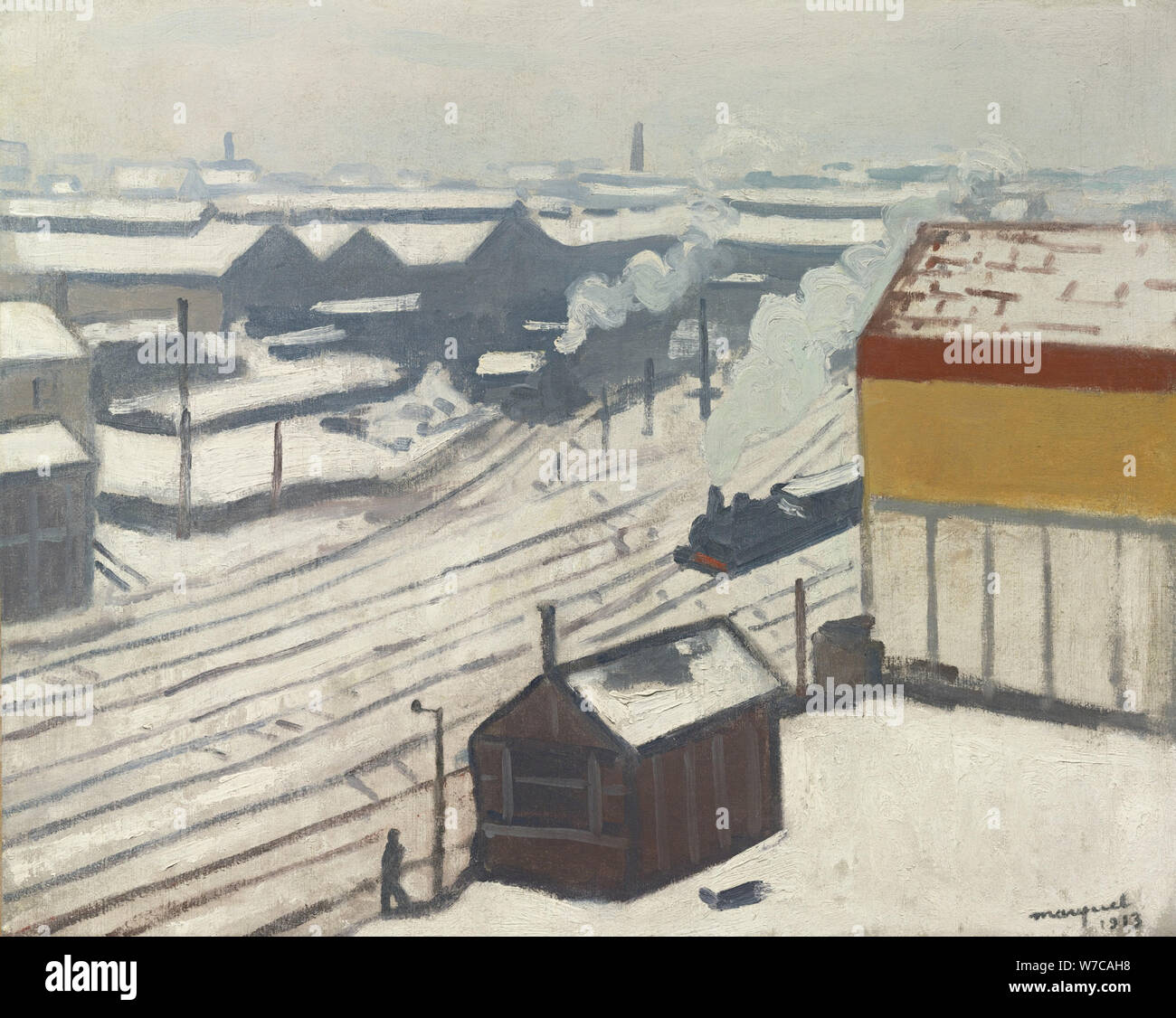 La gare Montparnasse dans la neige, 1913. Artiste : Marquet, Pierre-Albert (1875-1947) Banque D'Images