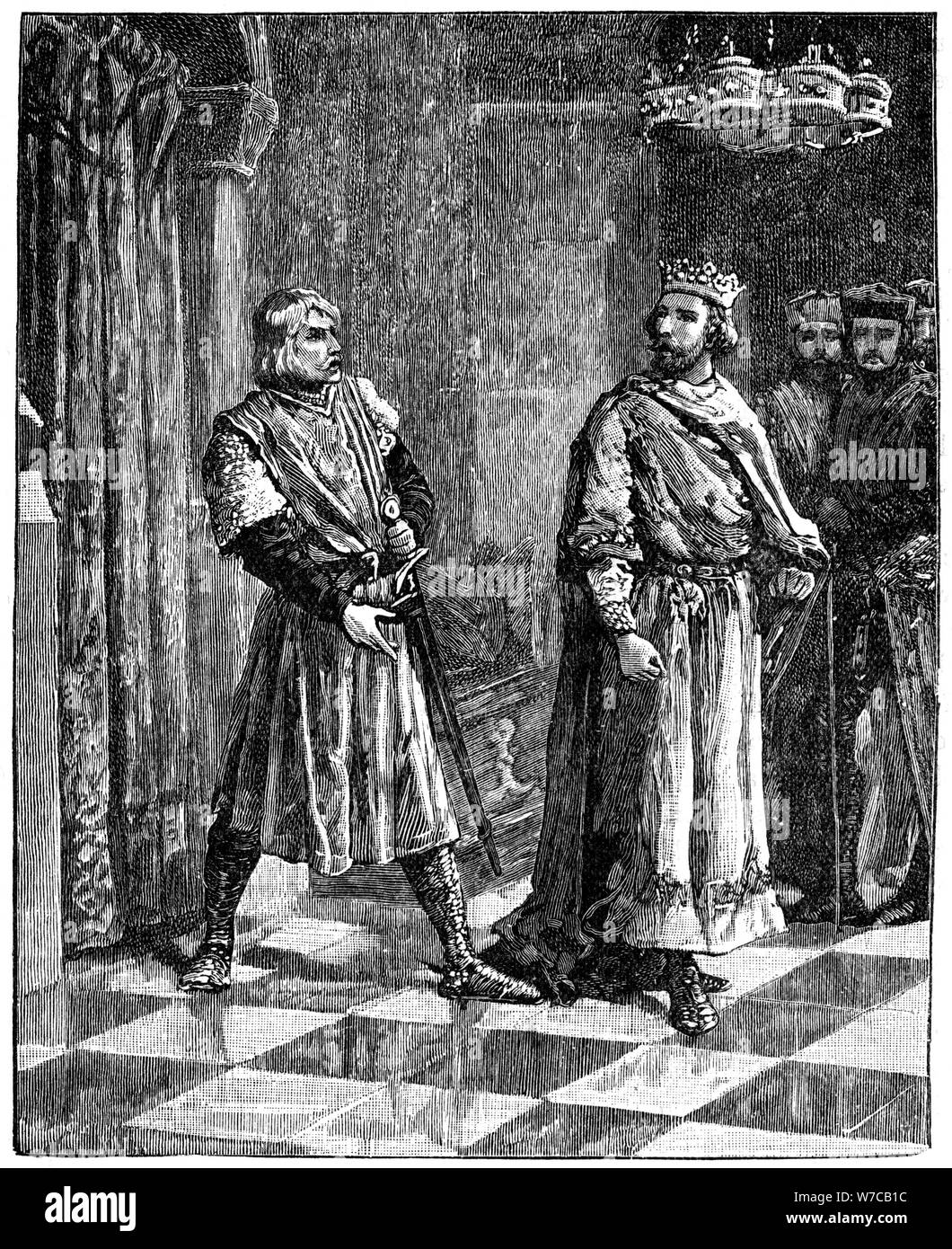 Simon de Montfort se quereller avec Henry III, 1257, c1880). Artiste : Inconnu Banque D'Images