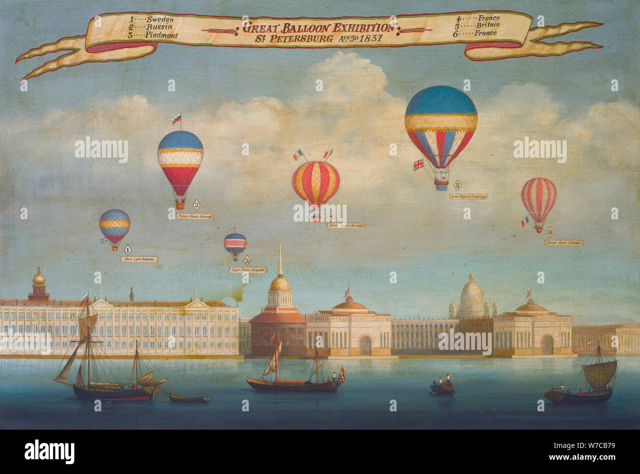 La grande exposition de ballon, St Petersbourg, c. 1837. Banque D'Images