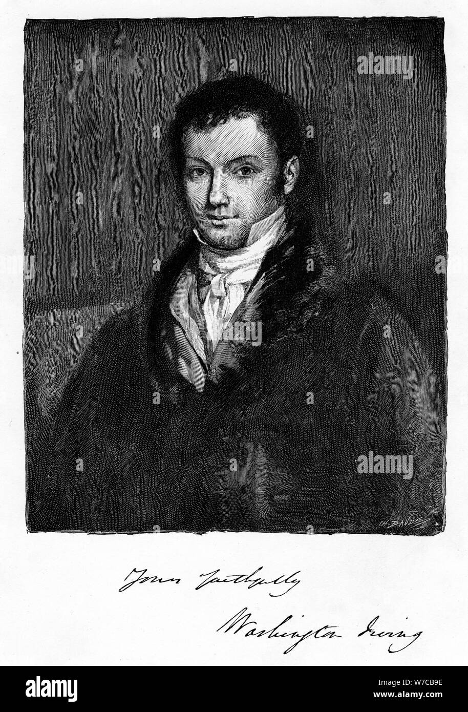 John Byrom anglais du 18e siècle, l'écrivain et poète né à Manchester, 1821. Artiste : Anon Banque D'Images