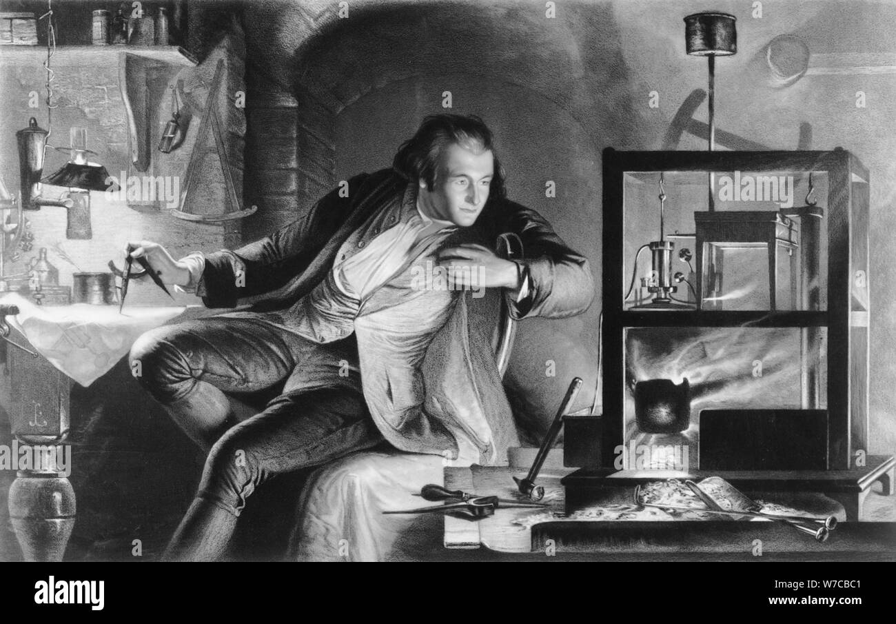 James Watt comme un jeune homme, c1769. Artiste : James Scott Banque D'Images