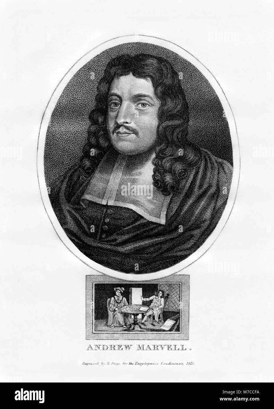 Andrew Marvell, poète métaphysique anglais, (1815).Artiste : R Page Banque D'Images