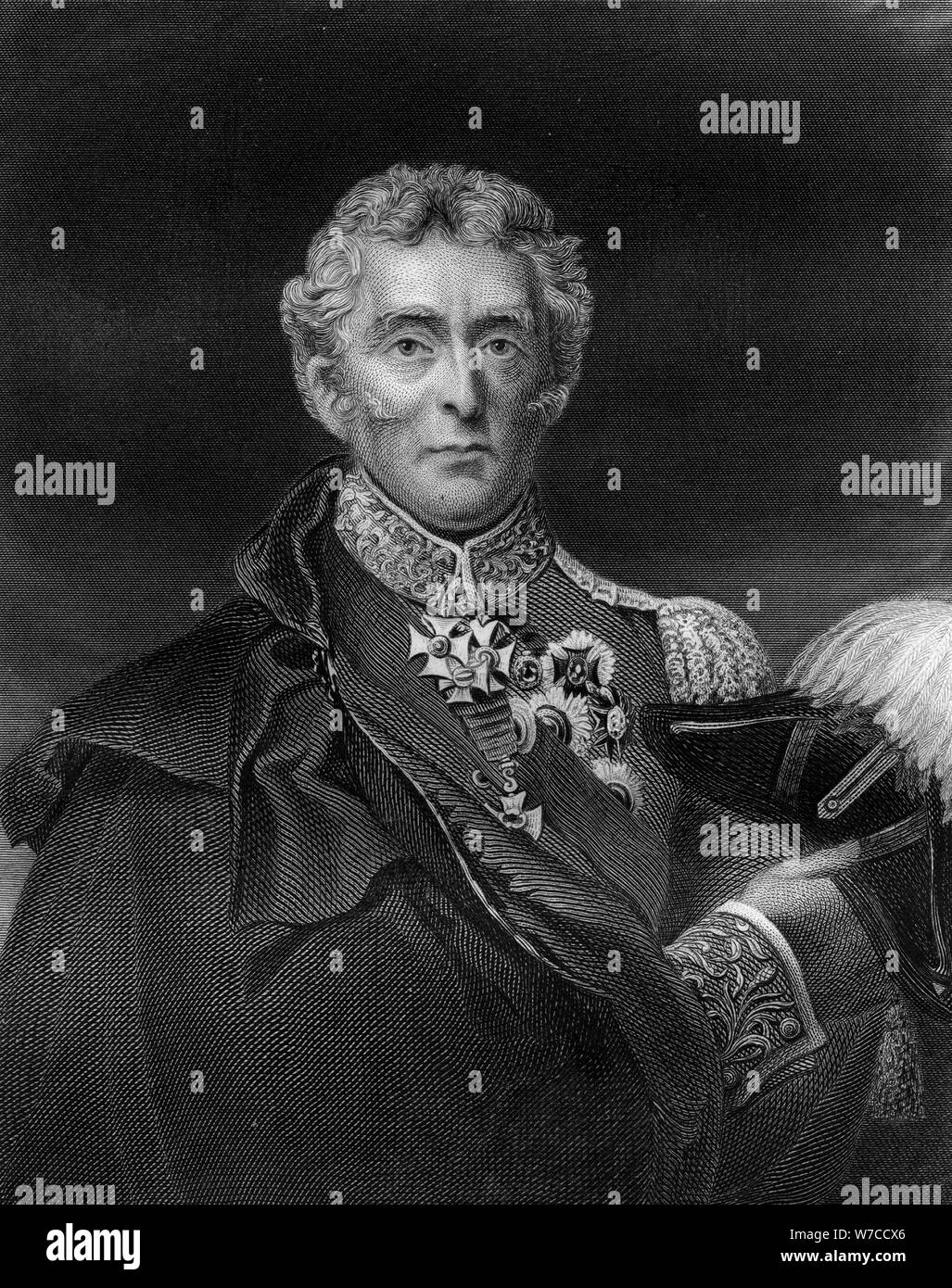 Arthur Wellesley, 1er duc de Wellington, soldat britannique et homme d'État, 19ème siècle. Artiste : Lightfoot Banque D'Images