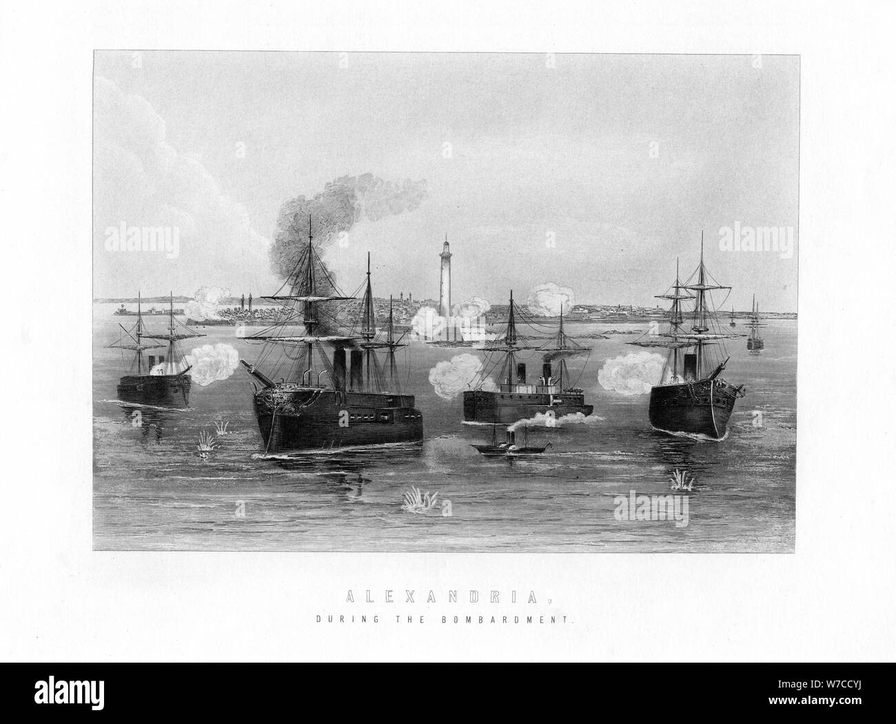 'Alexandrie, pendant le bombardement", 1882, (19e siècle). Artiste : Inconnu Banque D'Images